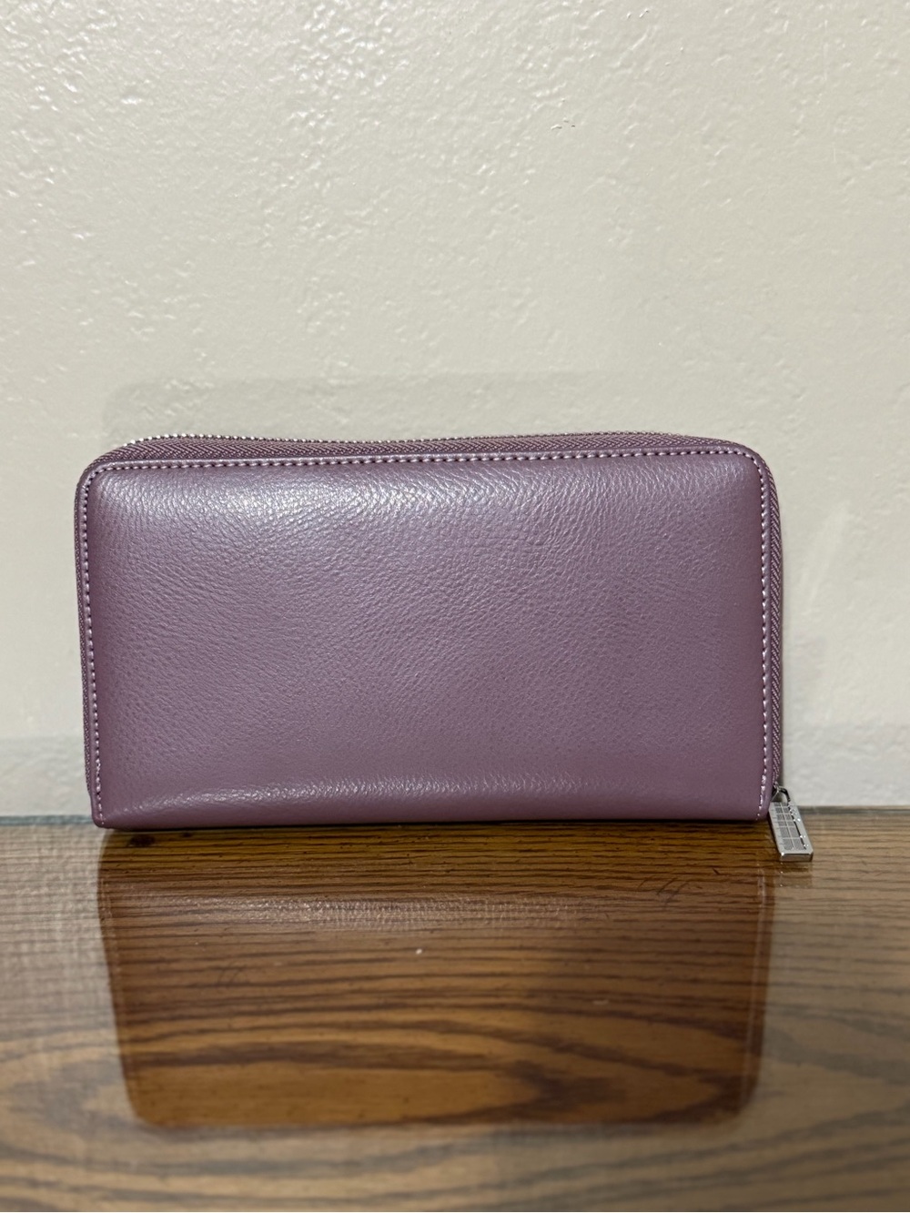 Purple Zip-Around Leather Wallet - Women